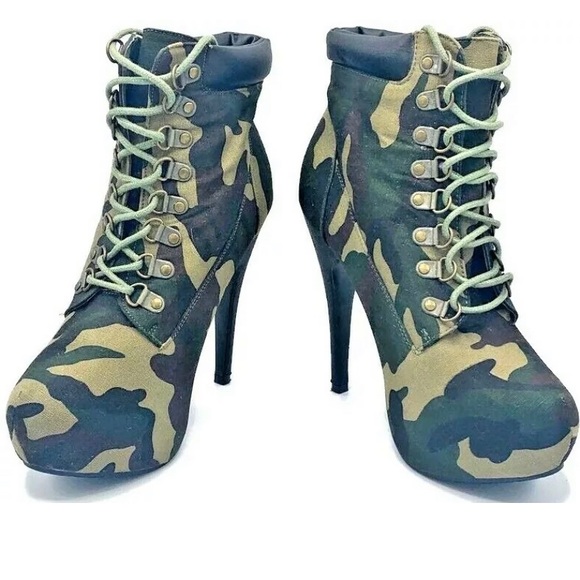 Army Green Women Pumps Stiletto Lace-up 6.5 - Picture 2 of 12